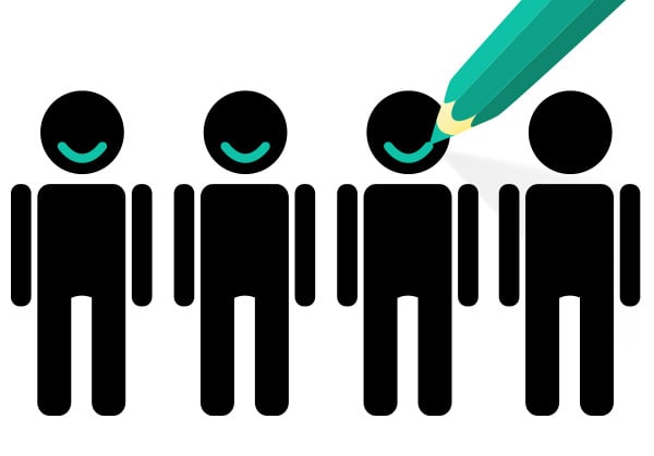 green color pencil drawing smile on figures