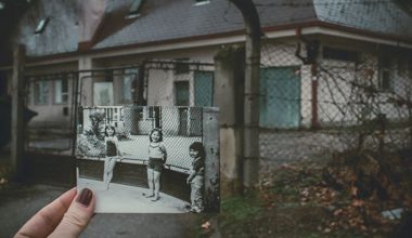 Hand holding black and white picture